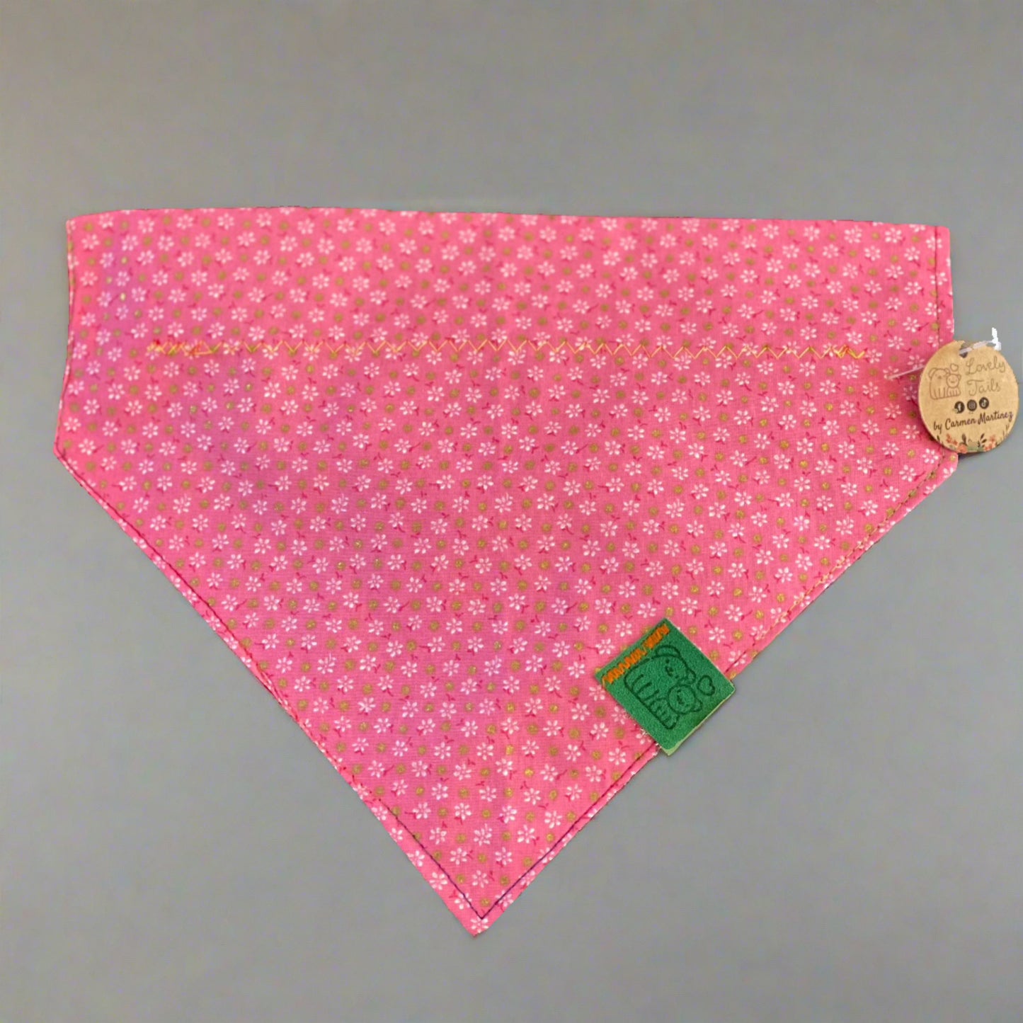 Pink Flowers Pet Bandanna